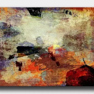 Canvastavla 70x100 cm - Abstrakt komposition med dynamiska färgfält som skapar en känsla av rörelse och djup - Inredning & dekor Billigare