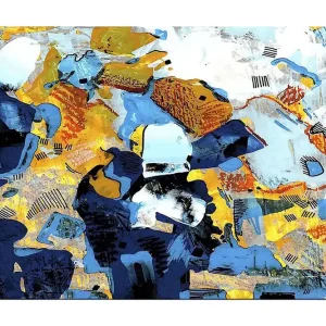 Canvastavla 70x100 cm - Abstrakt komposition med dynamiska former och färger som skapar en livlig känsla - Inredning & dekor Erbjudandepris