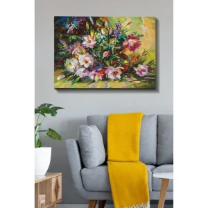Canvastavla 70x100 cm - Färgglad bukett med blommor i olika nyanser - Inredning & dekor Populär
