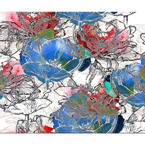 Canvastavla 70x100 cm - Färgglada blommor i en livlig komposition - Inredning & dekor Populär
