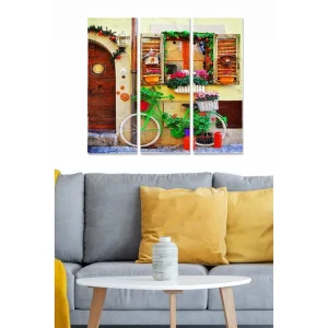 risnedsättning Canvastavla City 3-pack Flerfärgad - Inredning & dekor