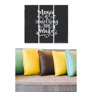 Beställ nu Canvastavla i trä 3-delar 50x70 cm - Inspirerande citat om magi och kreativitet - Inredning & dekor