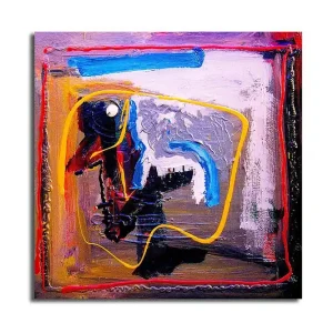 Canvastavla 45x45 cm - Abstrakt komposition med färgglada linjer och former - Inredning & dekor Billigare
