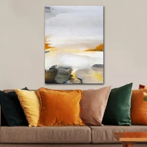 Snabb leverans Canvastavla 70x100 cm - Abstrakt landskap med mjuka färgövergångar och ljusa toner - Inredning & dekor