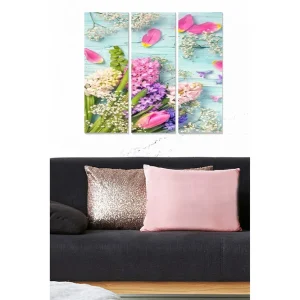 Canvastavla Floral 3-pack Flerfärgad - Inredning & dekor Expressleverans