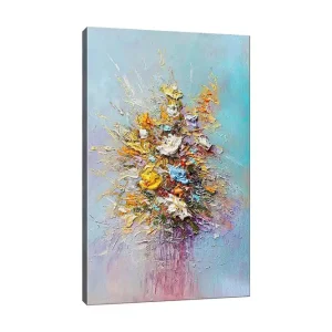 Canvastavla 70x100 cm - Färgglad bukett med blommor i olika nyanser - Inredning & dekor Kundfavorit