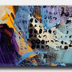 Sista chansen Canvastavla 70x100 cm - Abstrakt komposition med färgglada former och texturer - Inredning & dekor