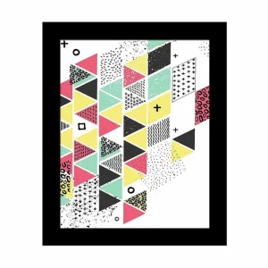 Snabb leverans Tavla Geometric med Ram Flerfärgad - Inredning & dekor
