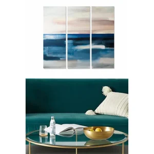 Begränsat erbjudande Canvastavla i trä 3-delar 50x70 cm - Abstrakt havslandskap med mjuka färgövergångar - Inredning & dekor