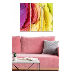 Canvastavla i trä 3-delar 50x70 cm - Färgglada höstlöv i olika nyanser - Inredning & dekor Köp nu