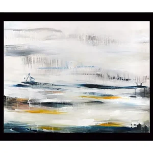 Snabb leverans Inramad Canvastavla i trä - 41x56 cm - Abstrakt landskap med mjuka färgövergångar - Inredning & dekor