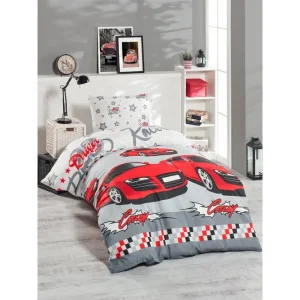 EnLora Home Bäddset Enkelt 2-dels Vit/Röd/Svart/Grå - Textil & mattor Sista chansen