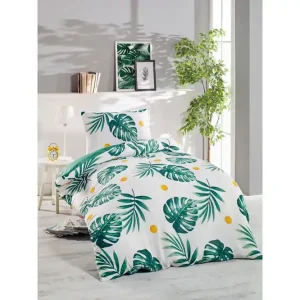 Trygg betalning EnLora Home Bäddset Enkelt 2-dels Grön/Vit/Gul - Textil & mattor