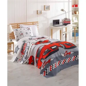 Eponj Home Överkast Enkelt 160x235 cm Vit/Grå/Röd - Textil & mattor Premium