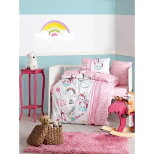 Bästa pris Lasten pussilakanasetti Delfiinimuumi 120x160+40x60 cm Rosa/Vit/Turkos - Textil & mattor