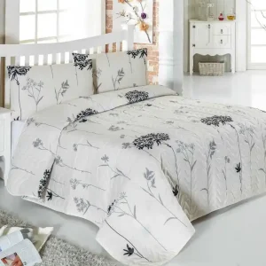 Eponj Home Överkast Enkelt 160x220+Kuddfodral Quiltat Grå/Beige/Svart - Textil & mattor Fynd