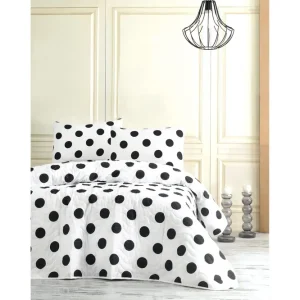 EnLora Home Överkast Enkelt 160x220+Kuddfodral Quiltat Svart/Vit - Textil & mattor Säker betalning