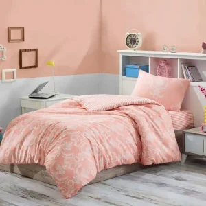 Kampanj Eponj Home Bäddset Enkelt 3-dels Rosa/Vit - Textil & mattor