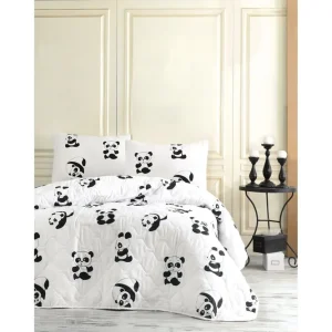 Lågt pris EnLora Home Överkast Enkelt 160x220+Kuddfodral Quiltat Svart/Vit - Textil & mattor