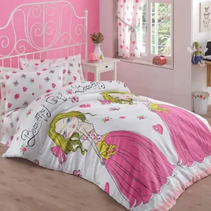 Eponj Home Bäddset Enkelt 3-dels Vit/Rosa/Multi - Textil & mattor I lager
