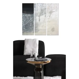 Utförsäljning Canvastavla i trä 3-delar 50x70 cm - Abstrakt komposition med ljusa och mörka nyanser - Inredning & dekor