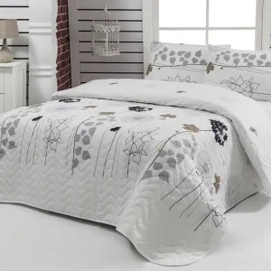 Lägg i varukorgen Eponj Home Överkast Dubbelt 200x220+2 Kuddfodral Quiltat Vit/Grå/Svart/Brun - Textil & mattor
