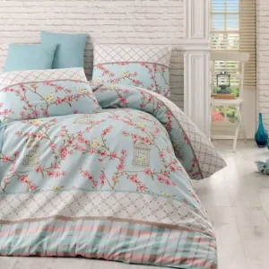 Eponj Home Bäddset Dubbelt 4-dels Turkos/Creme/Rosa/Brun - Textil & mattor Billigare