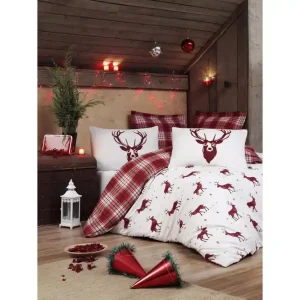 Reapris Eponj Home Bäddset Dubbelt 4-dels Röd/Vit - Textil & mattor