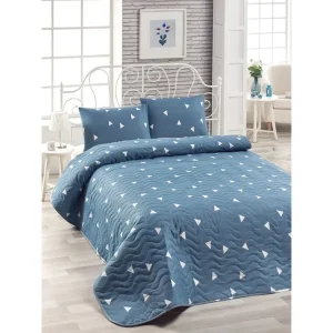 Rabatter EnLora Home Överkast Dubbelt 200x220+2 Kuddfodral Blå/Vit - Textil & mattor