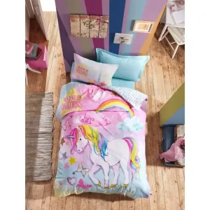 Erbjudandepris Cotton Box Bäddset Barn 3-dels Ranforce Rosa/Mint/Multi - Textil & mattor