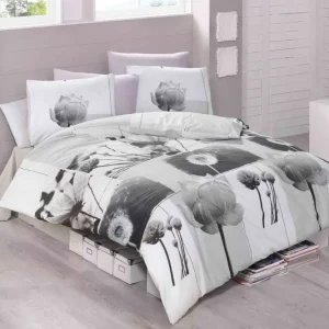 Bästa pris Victoria Bäddset Dubbelt 4-dels Ranforce Vit/Grå/Svart - Textil & mattor