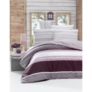 Rea Victoria Bäddset Dubbelt 4-dels Ranforce Vit/Lila - Textil & mattor