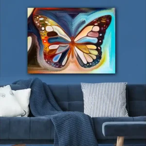 Canvastavla 70x100 cm - Färgglad fjäril med detaljerade vingar i olika nyanser - Inredning & dekor Beställ idag