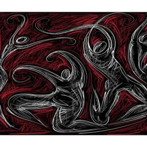 Canvastavla 70x100 cm - Abstrakt dans med dynamiska figurer som uttrycker rörelse och energi - Inredning & dekor Lågt pris