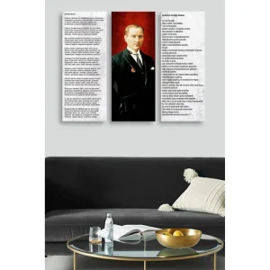 Canvastavla i trä 3-delar 50x70 cm - Porträtt av en man i kostym med en medalj på bröstet - Inredning & dekor Trygg betalning