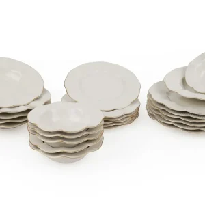 Populärt val Adine Middagsservis 24 Delar Porslin Creme/Guld - Servering & matlagning