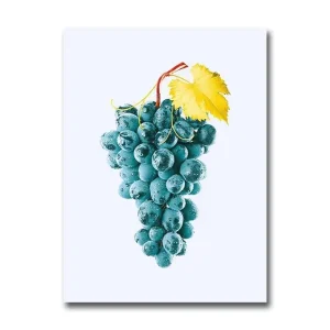 Liten Canvastavla 28x38 cm - Druvklase med en gul bladstjälk Blå / Gul - Inredning Köp online