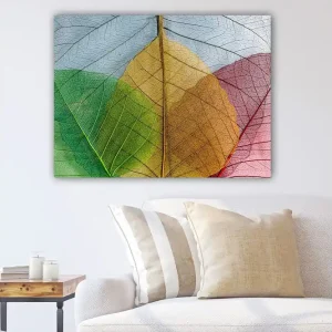Canvastavla 70x100 cm - Färgglada löv i olika nyanser som skapar en harmonisk komposition - Inredning & dekor Expressleverans