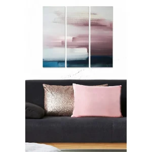 Canvastavla i trä 3-delar 50x70 cm - Abstrakt landskap med mjuka färgövergångar - Inredning & dekor Utförsäljning