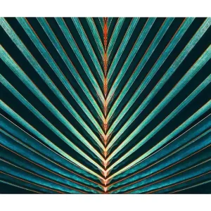 Canvastavla 70x100 cm - Abstrakt komposition av palmblad med tydliga linjer och symmetri - Inredning & dekor Säker betalning