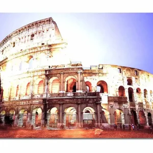 Canvastavla 70x100 cm - Majestätisk vy av Colosseum i Rom, fångad i ett mjukt ljus - Inredning & dekor Reapris