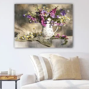 Canvastavla 70x100 cm - Färgglad bukett med blommor i olika nyanser - Inredning & dekor Rabatt