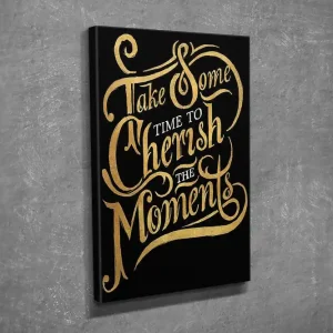 Nyhet Liten Canvastavla 30x40 cm - Inspirerande citat i elegant typografi Guld / Svart - Inredning