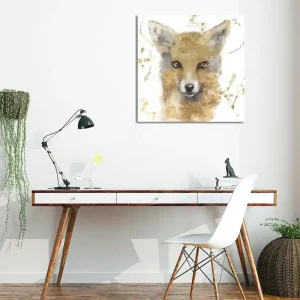Canvastavla 45x45 cm - Porträtt av en räv med mjuka penseldrag - Inredning & dekor Lägg i varukorgen