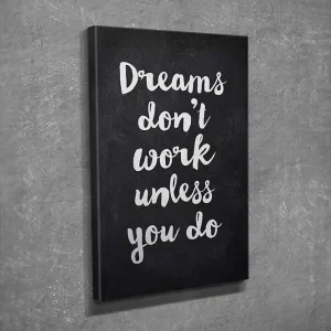 Liten Canvastavla 30x40 cm - Inspirerande citat i handskriven stil Svart / Vit - Inredning Rabatt