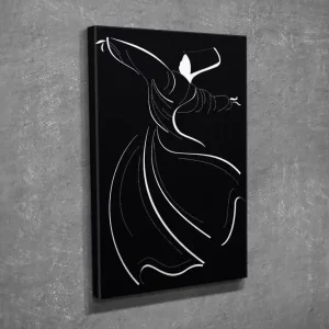 Populär Liten Canvastavla 30x40 cm - Dansande figur i abstrakt stil Svart / Vit - Inredning