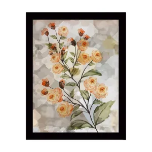 Begränsat antal Inramad Canvastavla i trä - 41x56 cm - Blomsterarrangemang med rosor i mjuka nyanser - Inredning & dekor