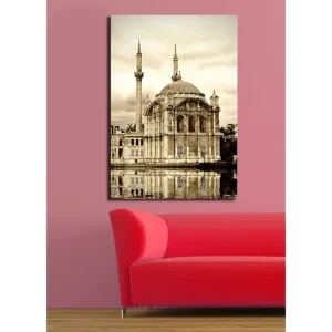 Canvastavla 70x100 cm - Storslagen moské med kupol och minareter speglad i vattnet - Inredning & dekor Rea
