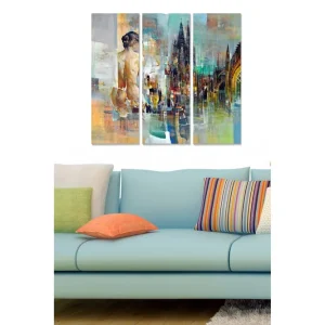Canvastavla Abstract 3-pack Flerfärgad - Inredning & dekor Rea