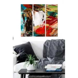 Canvastavla Abstract 3-pack Flerfärgad - Inredning & dekor Billig